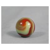 Akro Agate Green & Red CORKSCREW Marble 0.672'