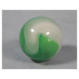 Akro Agate Green & White Corkscrew Marble 0.978'