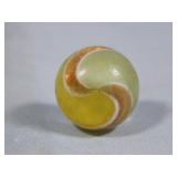 Handmade Green & Yellow Ribbon Lutz Marble 0.674'