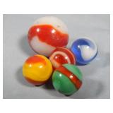 (5) Akro Agate Assorted Corkscrew Marbles
