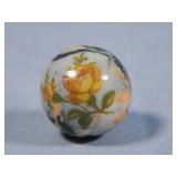 Contemporary Hand Painted Flower Marble 0.675'
