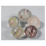 (5) Vintage ASSORTED PEEWEE MARBLES