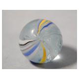 Vtg Onionskin Blue/Yellow Tinted Base Marble 0.7'