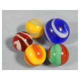 (5) Akro Agate Assorted Corkscrew Marbles