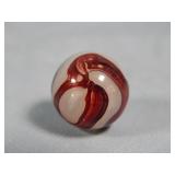 Akro Agate Silver/Milky Oxblood Marble 0.601'
