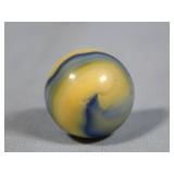 Akro Agate Corkscrew Blue & Yellow Marble 0.634'