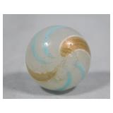 White Base Aqua Band Lutz Marble 0.942'