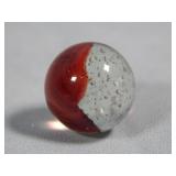 Akro Agate Clear Base Oxblood Patch Marble 0.604'