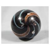 Handmade Blue Band Black Lutz Marble 1.125'