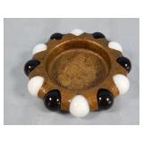 Akro Agate White & Black Marble Tray 0.6'