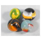 (4) Vintage Peltier Assorted Marbles