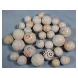 (31) Assorted Vintage Glazed China Marbles