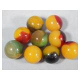 (9) Akro Agate Patch Pee Wee Marbles