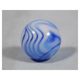 Vintage Alley Agate (?) Flame Blue Marble 0.594'