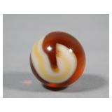 Akro Agate Rootbeer Snake Corkscrew Marble 0.685'