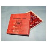 (17) Akro CARDINAL RED Marbles w/ Box N0 0.6'