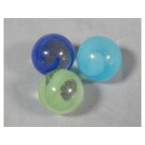 (3) Akro Agate Cool Toned Snake Marbles 0.6'