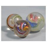 (3) Double Ribbon/Coreless German Handmade Marbles
