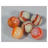 (6) Peltier Multi-Color Pee Wee Marbles 0.5'