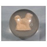 c. 1880's Antique POODLE Sulfide Marble 1.668'