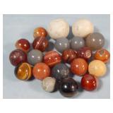 (22) Vintage Stone Agate Marbles