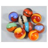 (9) Assorted Vintage Corkscrew Marbles