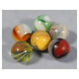 (6) Assorted Vintage Marbles (Vitro, JABO, etc.)