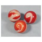 (3) Christensen Swirl '9' Marbles 0.6'