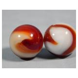 (2) Akro Agate Rootbeer Corkscrew Marbles 0.6'