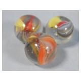 (3) Large Multi-Color Sparkler Marbles 1'