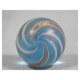 Translucent Blue Tint Base Lutz Marble 0.789'