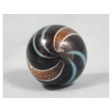 Handmade Blue Band Black Lutz Marble 0.934'