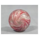 Onionskin Pink & White w/ MICA Marble 1.445'