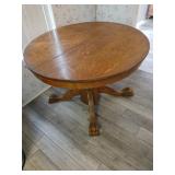 Antique oak ball claw foot dining room table