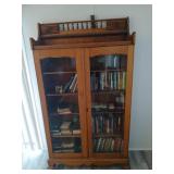 Antique arts & craft bookcase glass door cabinet