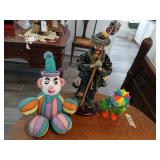 3 clowns, the tallest is 15 inches.