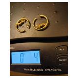 14 Kt gold jaguar hoop earrings, 4 grams
