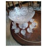 Punch bowl set with twelve cups