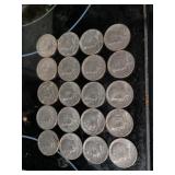 20 Kennedy, half dollars.