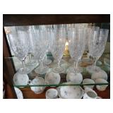 10 pieces crystal stems 8' tall Yugoslavia.