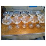 11 pieces crystal stems 7.25 tall Yugoslavia.