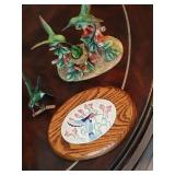 3 piece hummingbird, plaque and figurines.