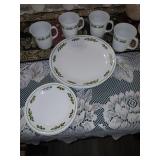 12 piece correlle dishes, holly pattern