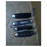 4 pocket knives.