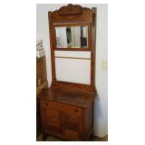 oak washstand dresser w/ mirror 30.5 wide x 78