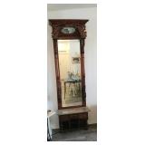 Incredible 8 foot tall pier mirror antique 1800s