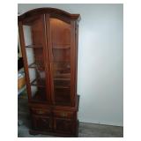 Custom-made wood lighted curio 34 x 80' tall