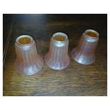 3 antique iridescent glass lampshades possibly