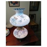 Vtg Gone with the Wind lamp 23' blue floral.