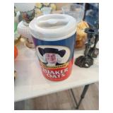 Vtg Quaker oats porcelain collectible canister.